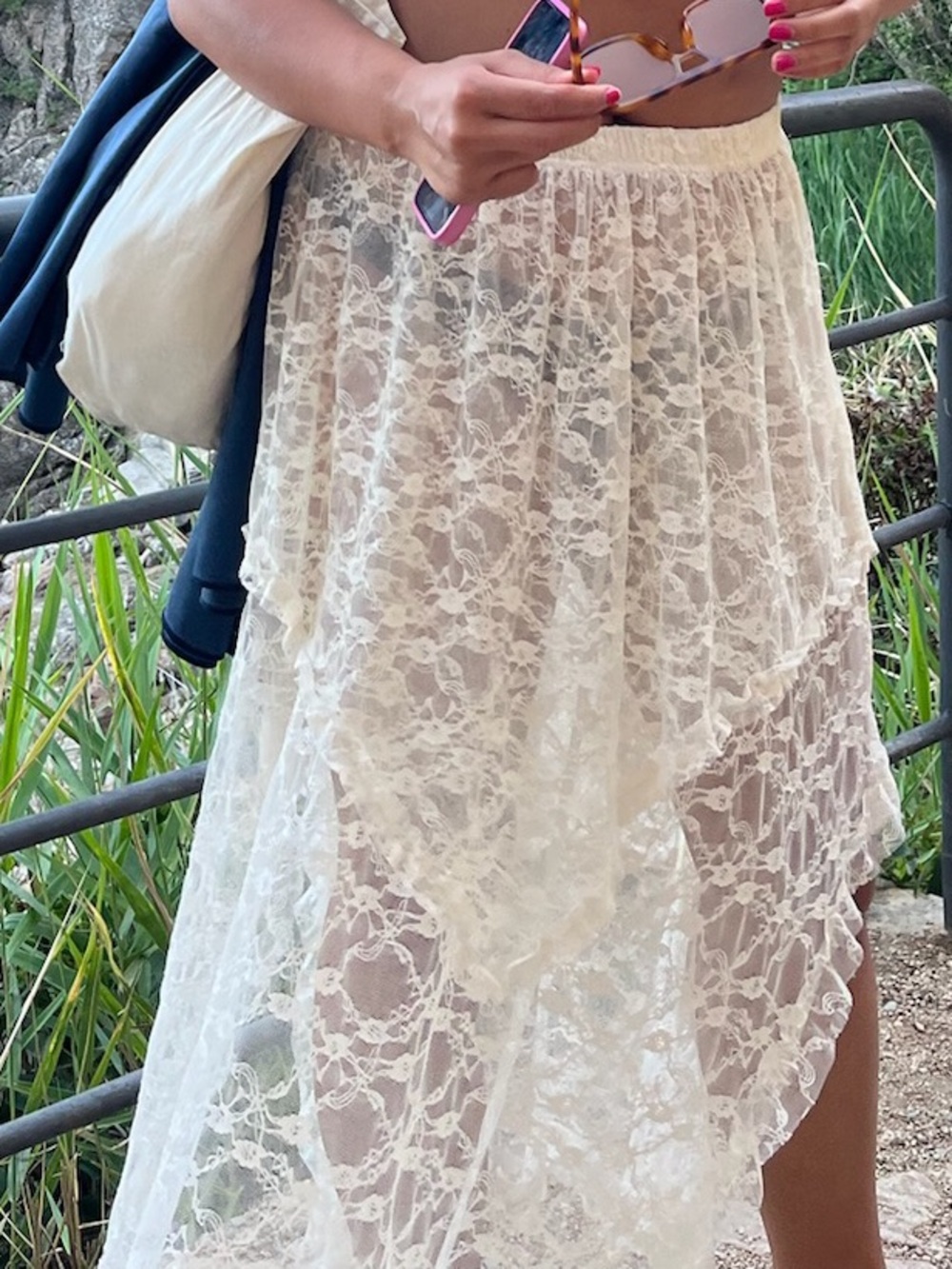 Tiered lace skirt custom made